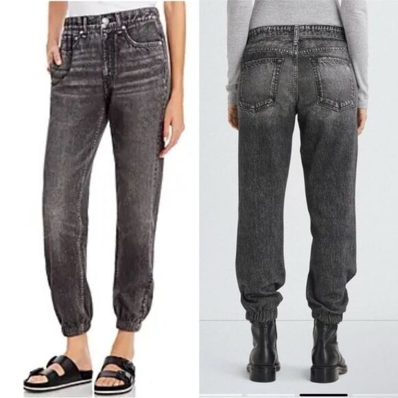 RAG & BONE | NEW Miramar Monochrome Black Jogger Faux Jeans Women’s Size XXS - Picture 1 of 13